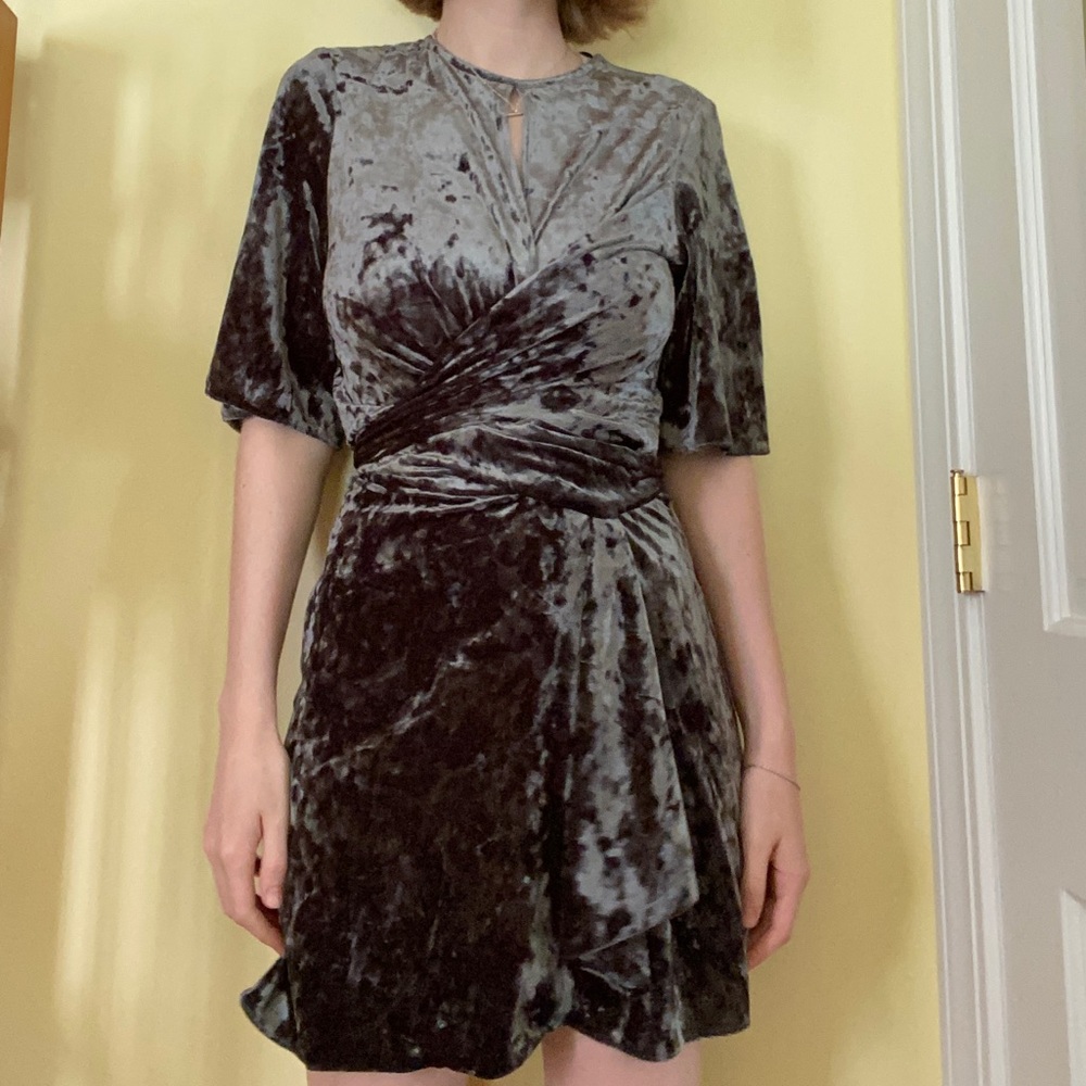 Zara crushed velvet dress